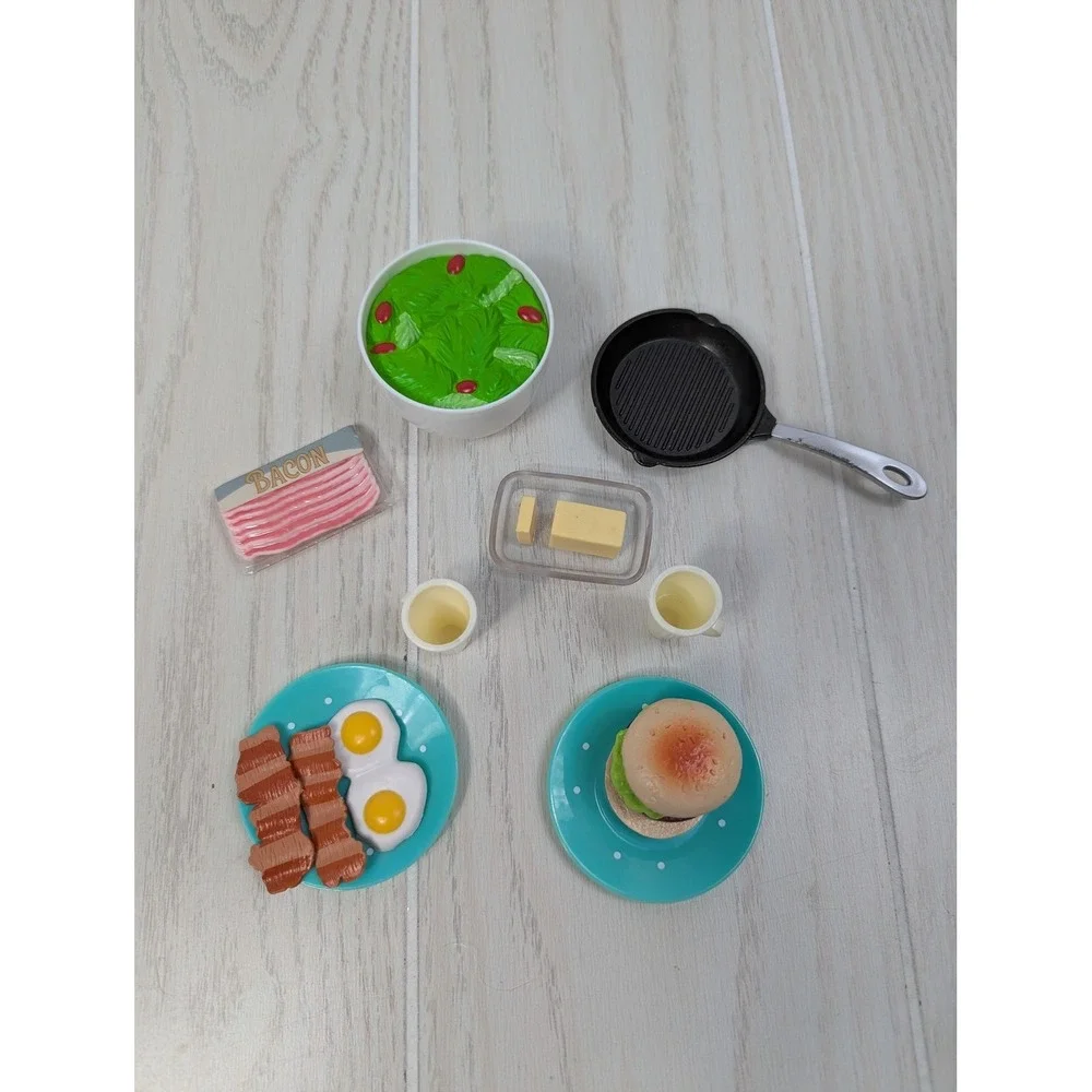 Our Generation Battat + Doll Accessories Burger Breakfast Food Dishes‎ lot